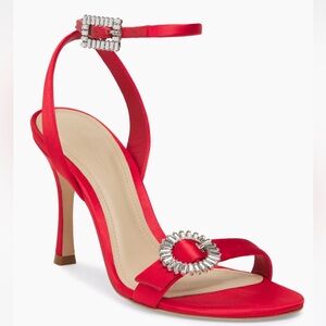 NWT Saks Fifth Avenue brand heels, red satin, size 10 (40)